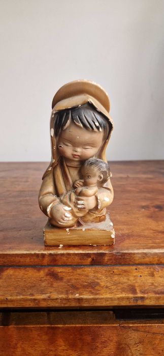 Rzeźba figura sakralna unikat Japonia MADONNA Maryja dewocjonalia