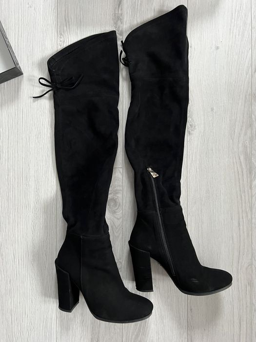 Zamszowe sexy kozaki na obcasie Kazar