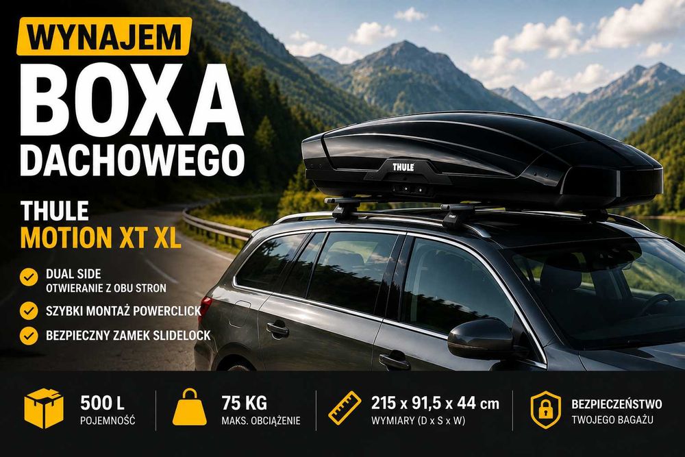 Wynajem boxa dachowego Thule Motion XT XL – 500 L | 25 zł/doba