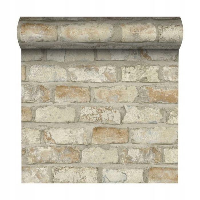 Tapeta Winylowa Cozy Brick Beżowa Na Flizelinie
