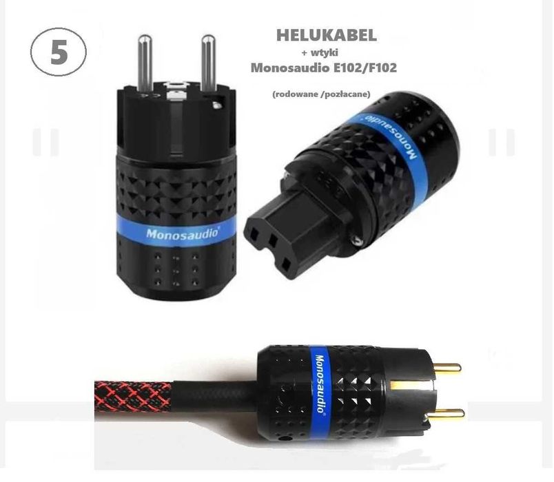 Kabel zasilający HELUKABEL 1,6m - wtyki 037/ Monosaudio/OEM/C7 ósemka