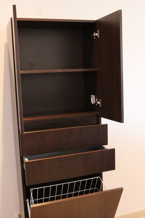 Móvel WC com cesto roupa