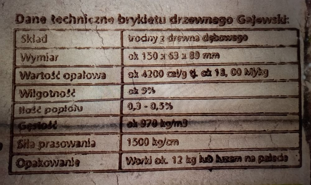 odsprzedam BRYKIET dębowy Gajewski