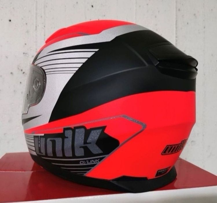 Capacete Integral Unik Red / White ( L )( NOVO )