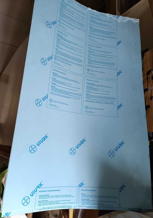 3 Folhas Novas de plástico transparente PETG Vivak 120x60cm