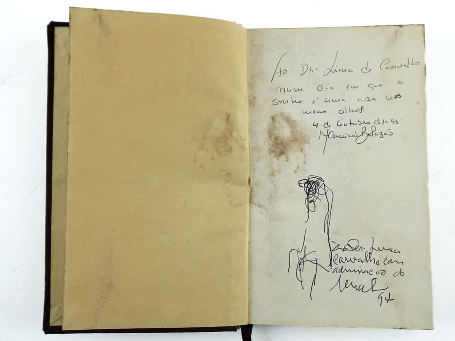 Livro de poemas Assinada e um desenho e dedicatória do Bual