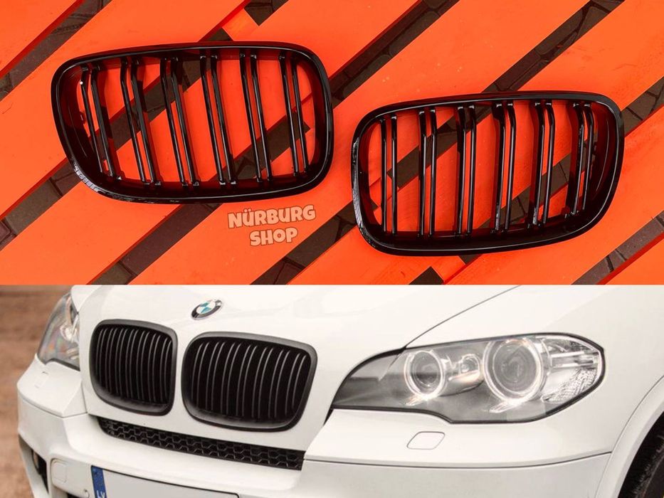 М решетка радиатора BMW E70 E71 ноздри c двойными ребрами