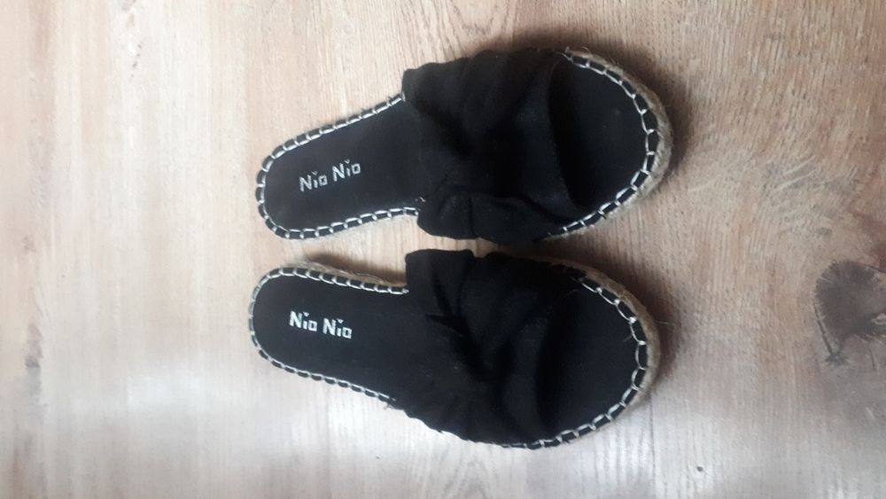 Klapki espadryle czarne roz 37