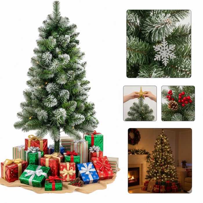 Choinka Sztuczna Na Pniu 180cm Ośnieżona Święta