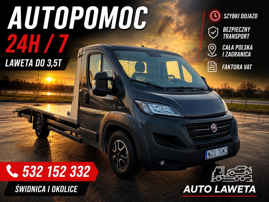 Pomoc drogowa 24/7 laweta transport samochodow Świdnica