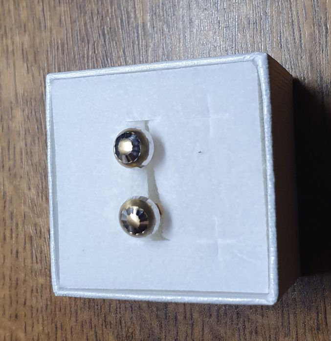 Kolczyki złote 14K półkuleczki 1.29 gr