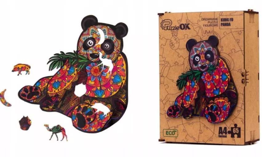 Puzzle drewniane 65 elementów. Kung Fu Panda. PuzzleOK