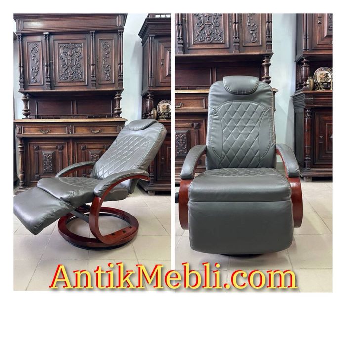 Крісло реклайнер сірого кольору кресло 4181