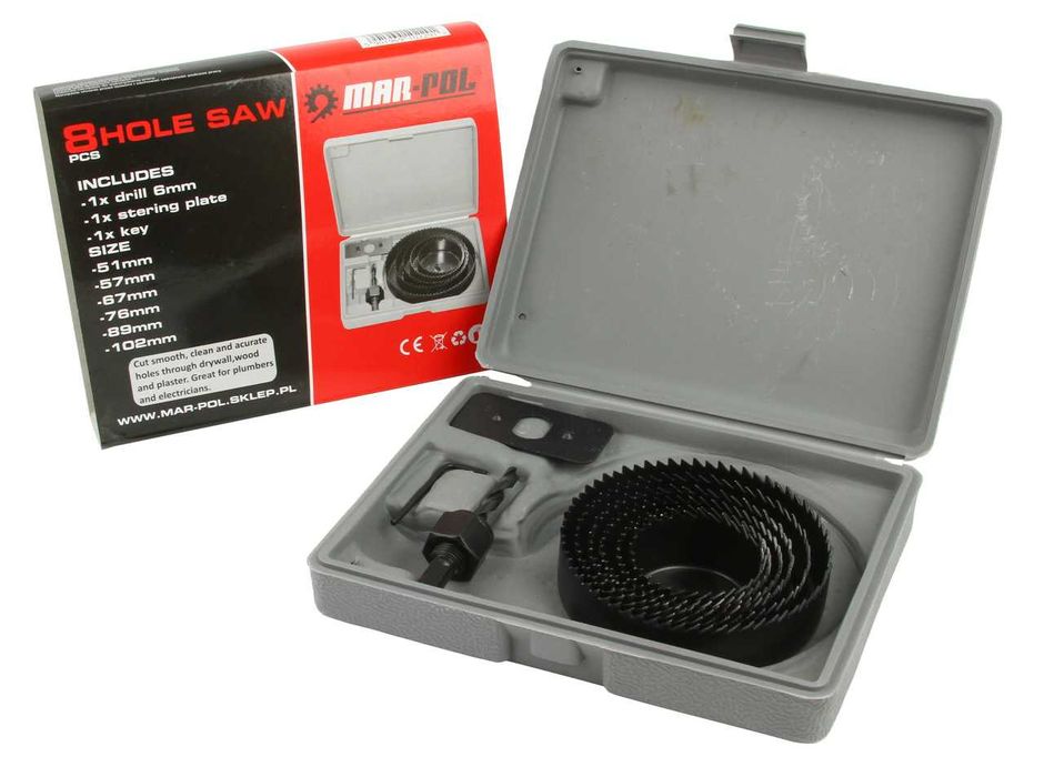 ZESTAW OTWORNIC Do Drewna Płyt GK 6 Rozmiarów + WIERTŁO 51-102mm