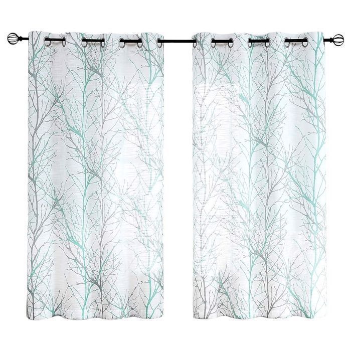 Zasłony z oczkami półprzezroczyste 127x175cm drzew