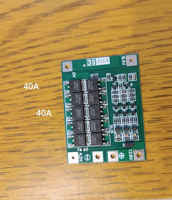 Плата защиты BMS 3S 40A 12,6-13.6V Li-Ion 18650, 26650