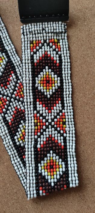 Kolorowy pasek z koralików elastyczny etno boho hippie