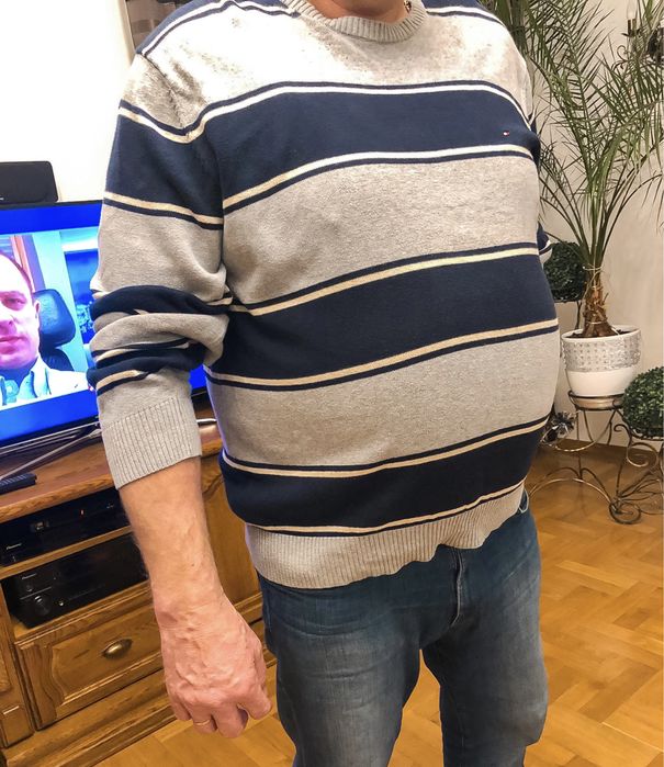 Męski sweter w paski tommy hilfiger XXL