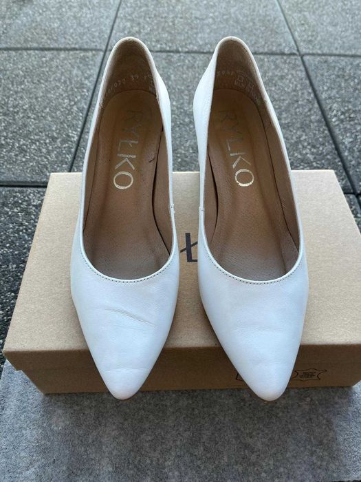 Buty ślubne, skórzane Ryłko