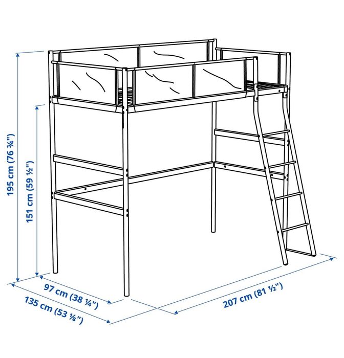 Łóżko piętrowe Ikea Vitval z materacem