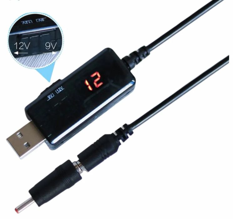 Кабель до роутера з перетворювачем на 12В або 9В