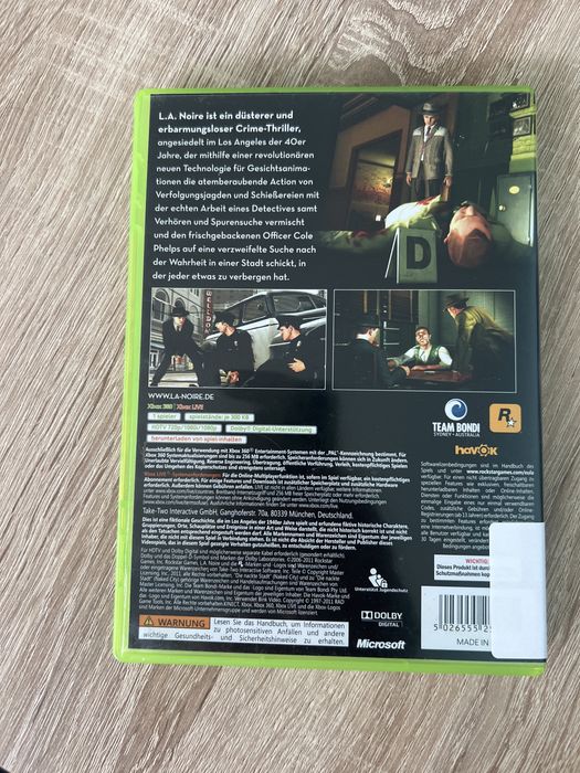 #1446 l.a. Noire gra xbox 360 xbox360