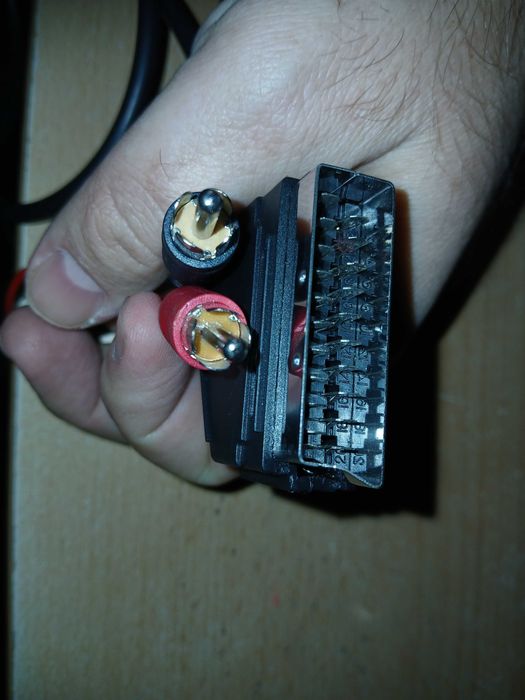 kabel SCART/EURO rozdzielony na wtyki RCA, długość 1 m