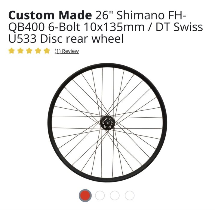 Roda traseira 26” DT Swiss U533 / Shimano FH-QB400 – Nova
