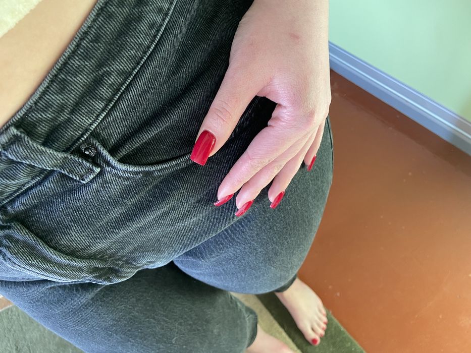 Джинси прямі висока посадка край хл -ххл