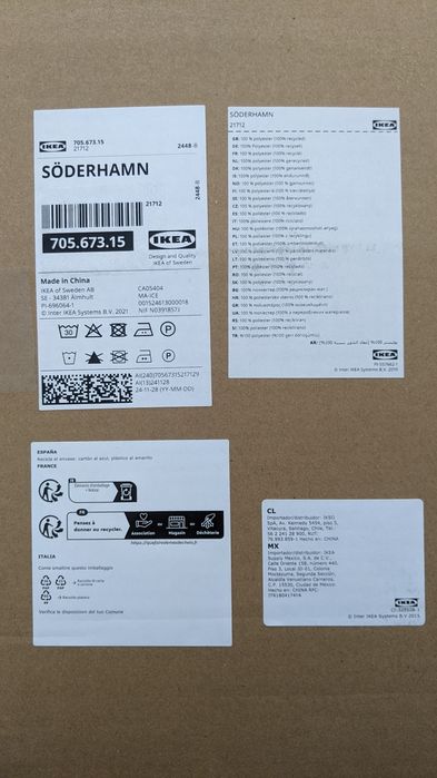 Ikea SÖDERHAMN Pokrycie 3-os. + 2x podłokietnik, Tonerud czerwony