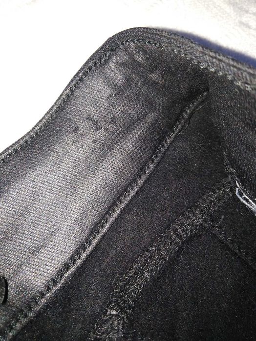 Calças Elásticas Imitação Pele Negras Diker Jeans S/36