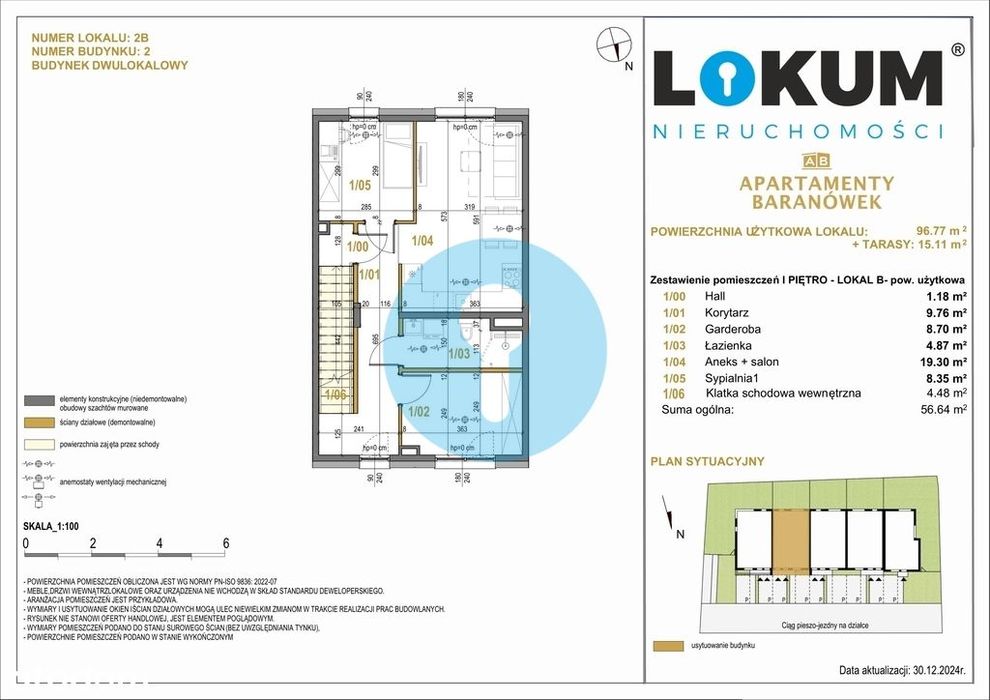 Apartament 4 pokoje - 96,77 m2