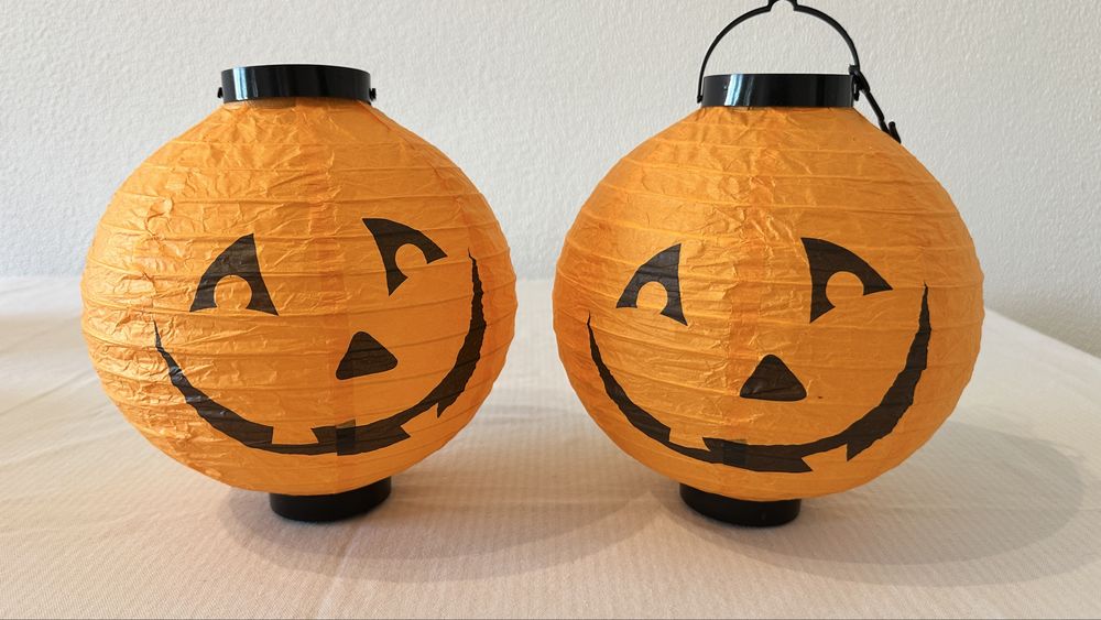 Kit Decoração Halloween (Baldes, Lanternas, Morcegos e Teia)