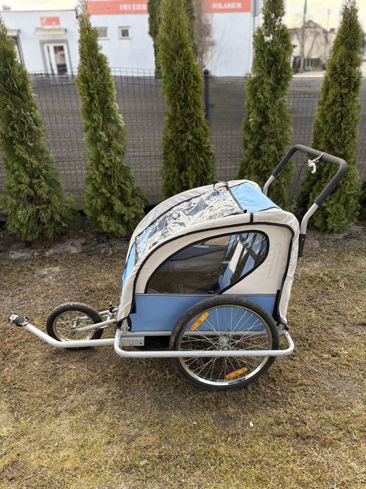 Przyczepka przyczepa riksza ryksza rowerowa wózek do roweru dla dzieci