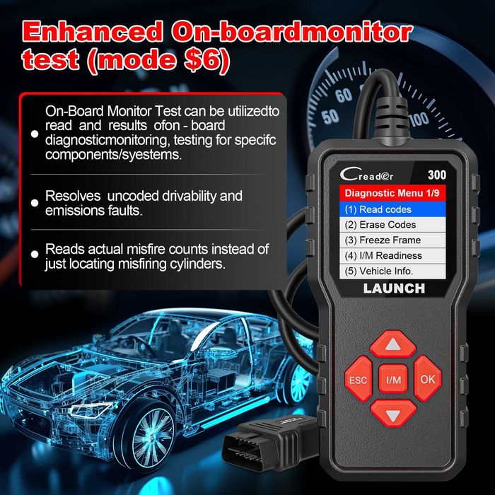 Launch Creader 300 Pełna diagnostyka obd2 Skaner diagnostyczny