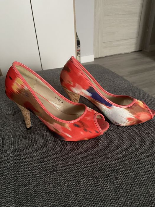 Szpilki Buty Damskie ROZ 35 Kolorowe Odkryty Palec