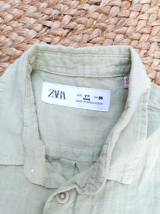 Camisa de Linho Verde Claro de Bebé