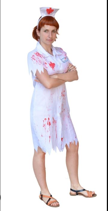 Strój karnawałowy przebranie pielęgniarka zombie