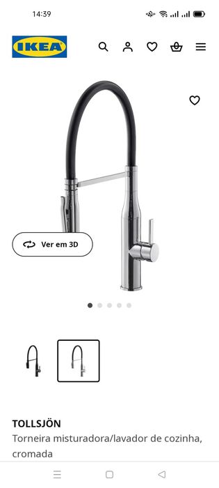 Torneira misturadora de cozinha, cromada. NOVA, IKEA