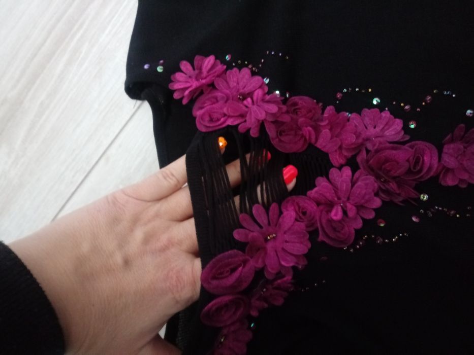 Bluzka czarna krótki rękaw L XL 40 jak NOWA POLECAM