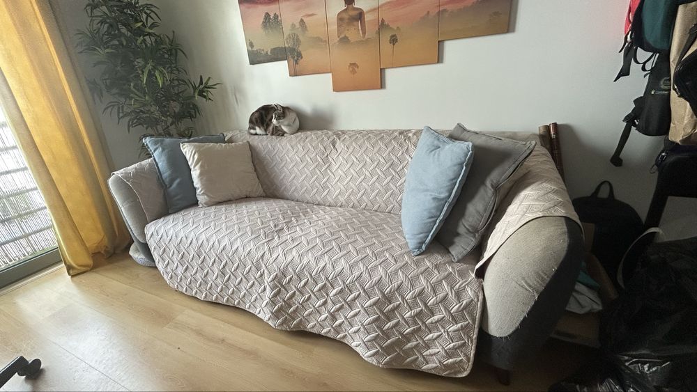 3-Seater Sofa in Black and Gray