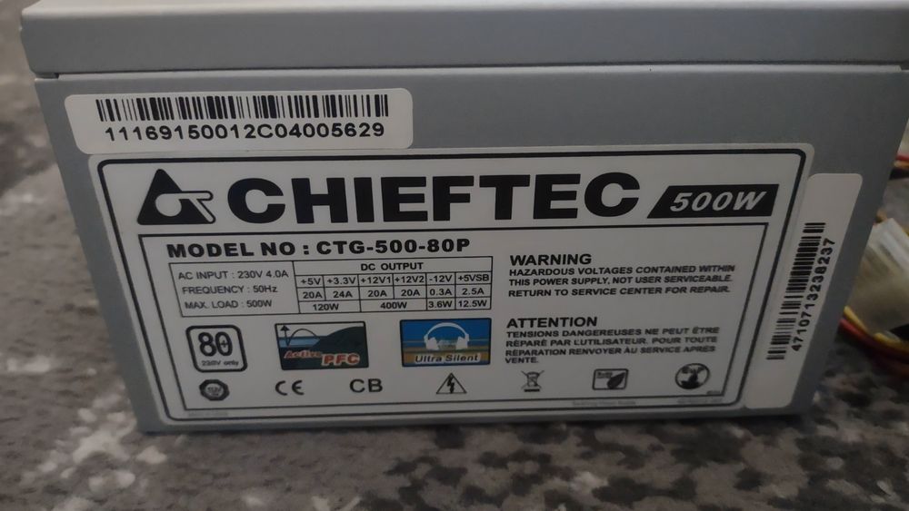 Zasilacz Chieftec CTG500-80P 500W 80+