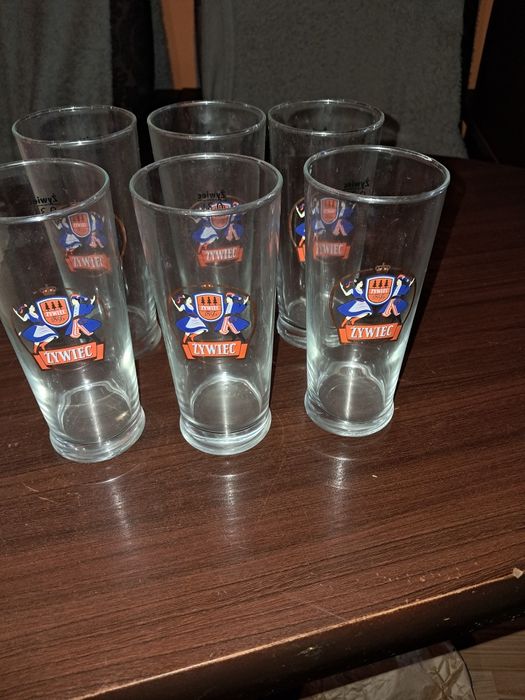 6 szklanek do piwa z logo żywiec