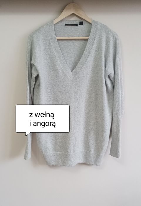 popielaty sweterek z angora S