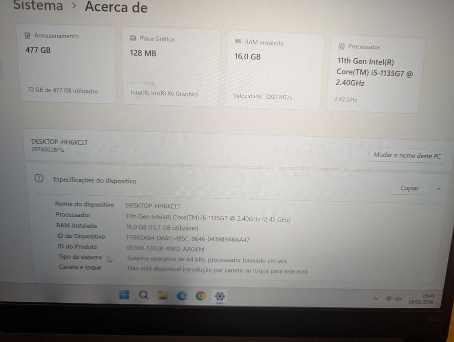 Computador portátil Lenovo Thinkpad e14 i5
