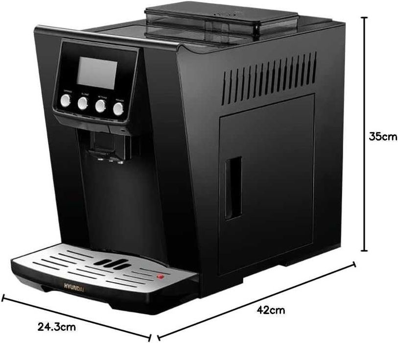 ekspres ciśnieniowy HYUNDAI do kawy ziarnistej  LCD, młynek, 19 bar