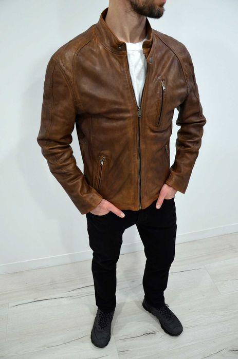 Uomo, 100% натуральна шкіряна куртка