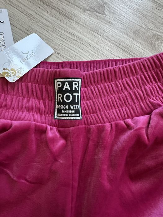 Welurowe spodnie dresowe rożowe L/XL