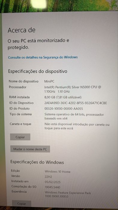 Mini pc MSI Intel 8gb ram ddr4 nvme 480gb