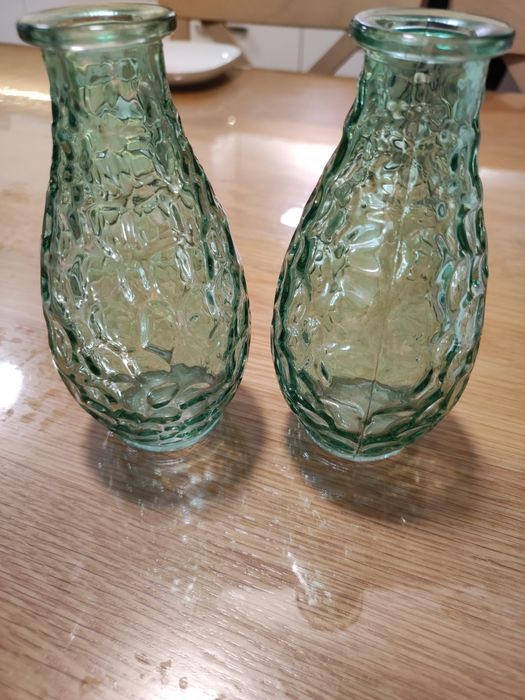 2 sztuki Lazurowy turkusowy wazonik PRL